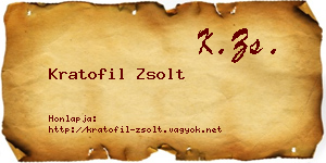 Kratofil Zsolt névjegykártya